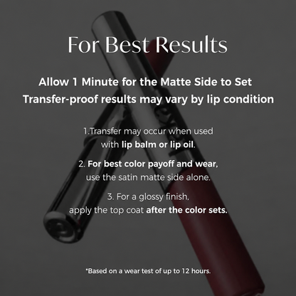 Perfect Twin Lip — Dual-Ended Liquid Lipstick with Velvet Matte Color and Glossy Shine