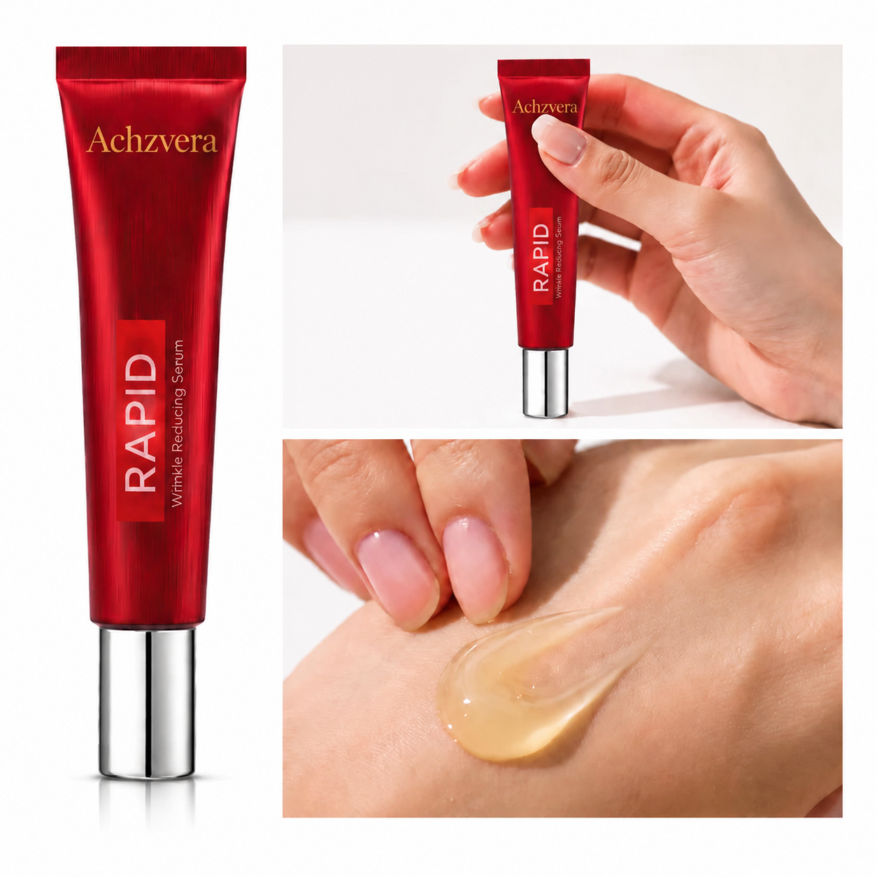 Results in 60 Seconds - Achzvera Rapid Wrinkle-Reducing Serum for Wrinkles, Bags & Dark Circles