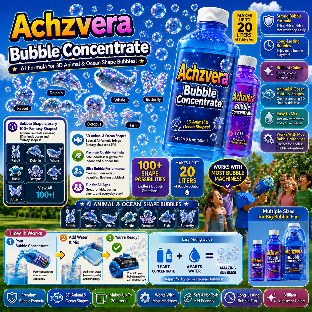 Achzvera® Bubble Concentrate —— Animal & Ocean Fantasy Theme